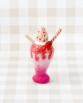 Pre-Order Felt Strawberry Milk Shake Play Food (Ships in late June)
