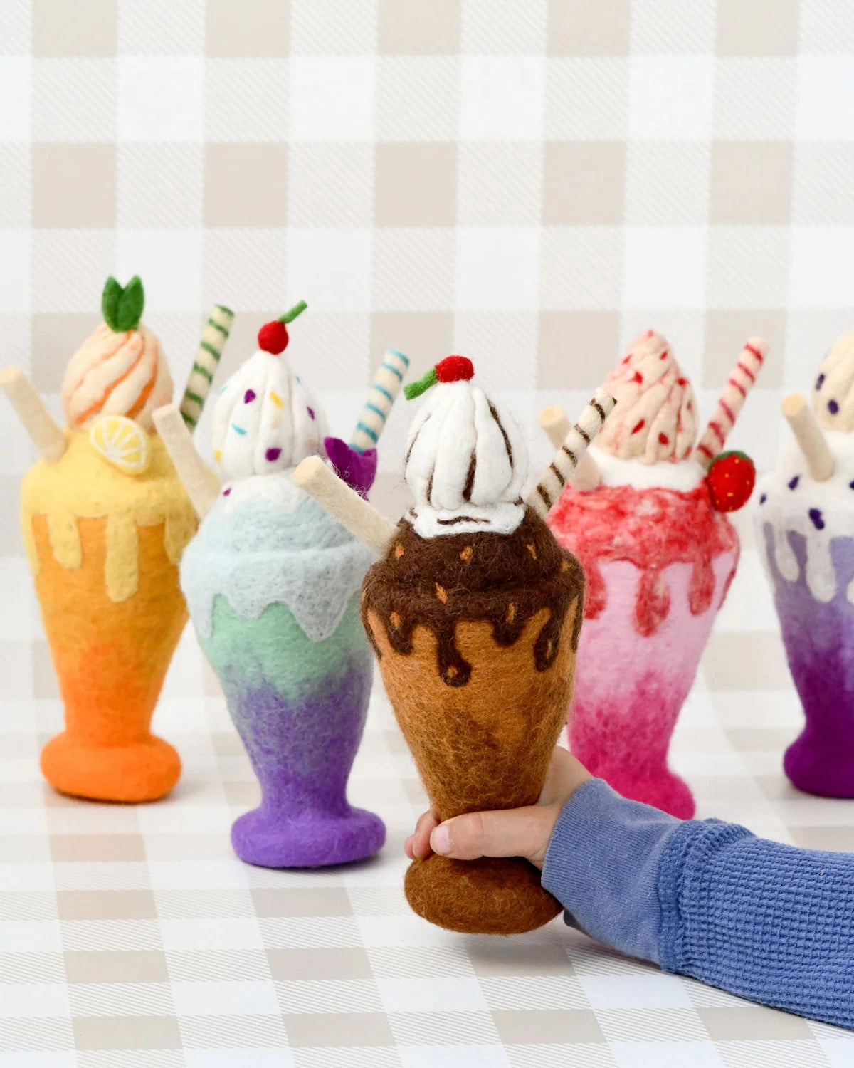 Pre-Order Felt Strawberry Milk Shake Play Food (Ships in late June)