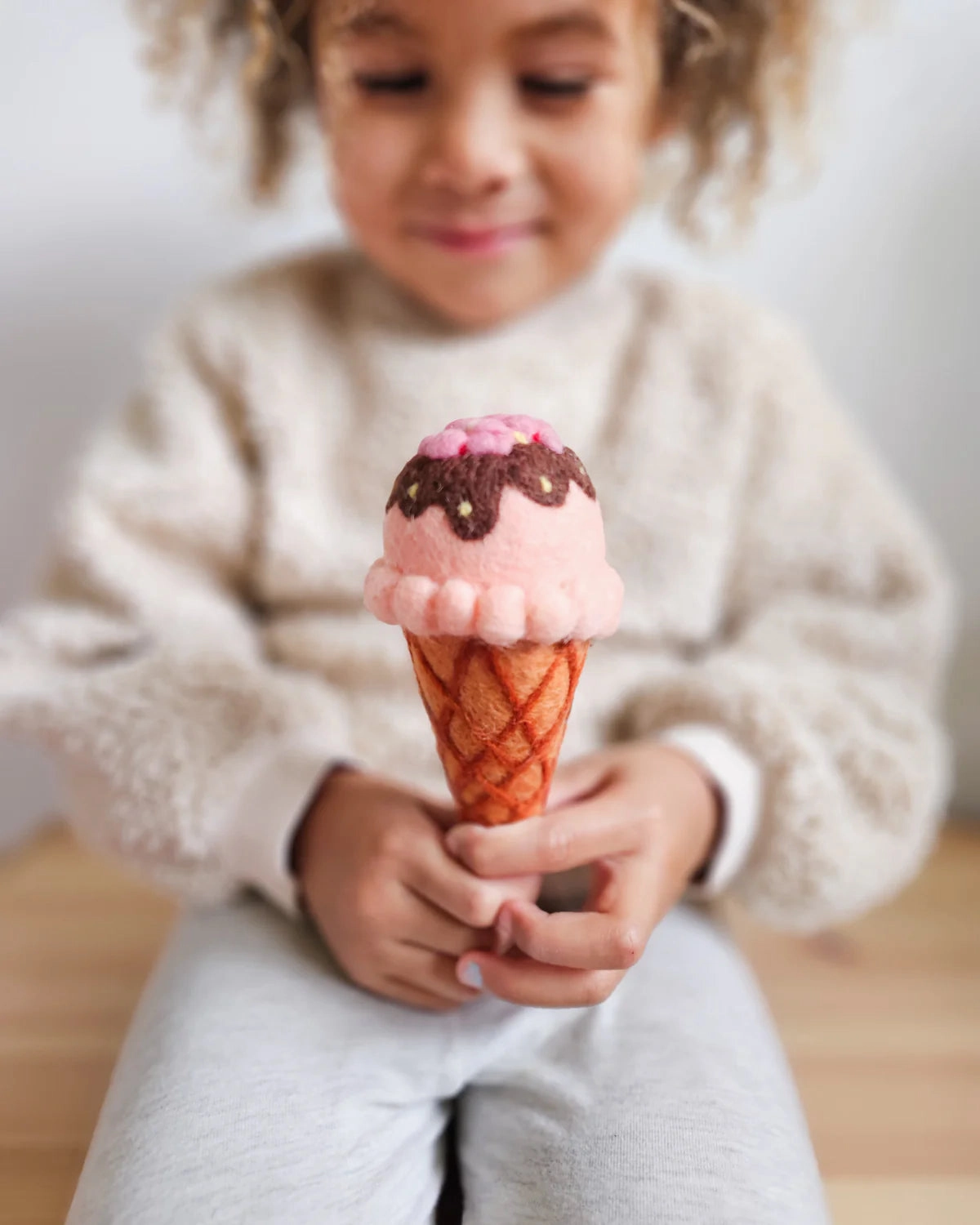 Pre-Order Felt Strawberry Sorbet Ice Cream (Ships in late June)
