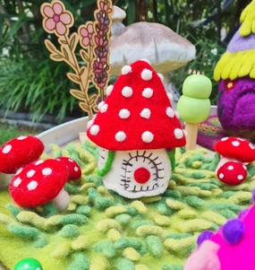 Pre-Order Felt Toadstool Spirit Tiny Home (Ships around end of June)