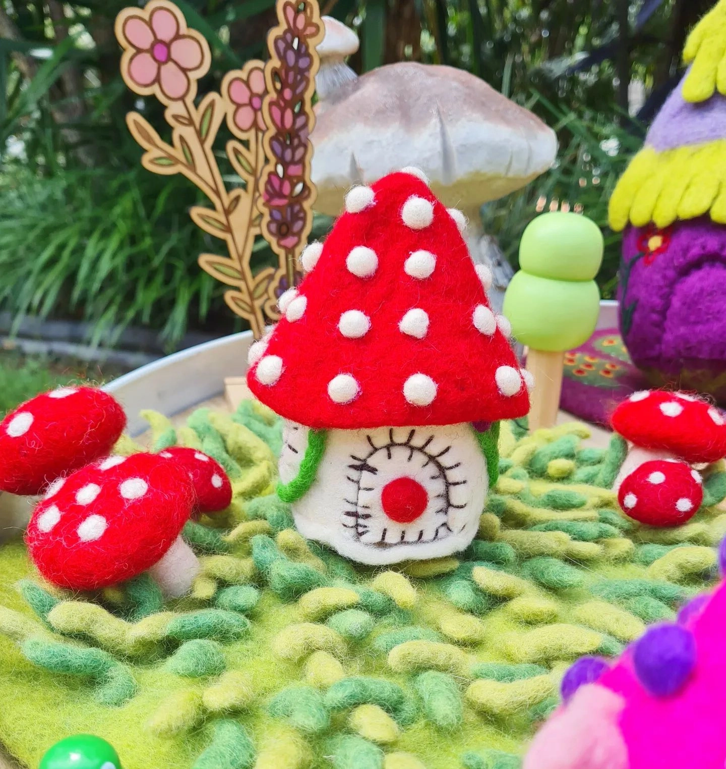 Pre-Order Felt Toadstool Spirit Tiny Home (Ships around end of June)