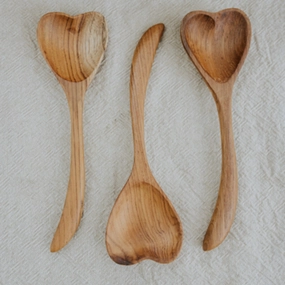 Pre-Order Papoose Teak Heart Spoon (Ships in late June/early July)