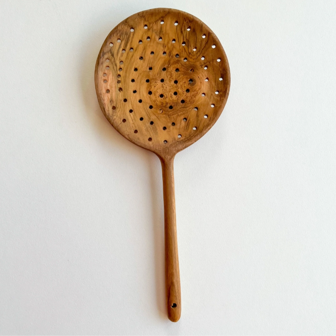 Pre-Order Papoose Teak Slotted Spoon (Ships in late June/early July)