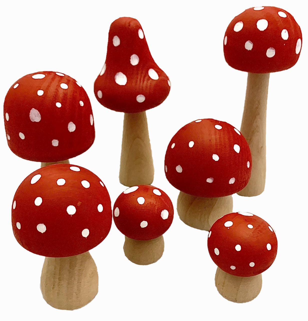 Pre-Order Papoose Wooden Mushrooms, Red (Ships in late June/early July)
