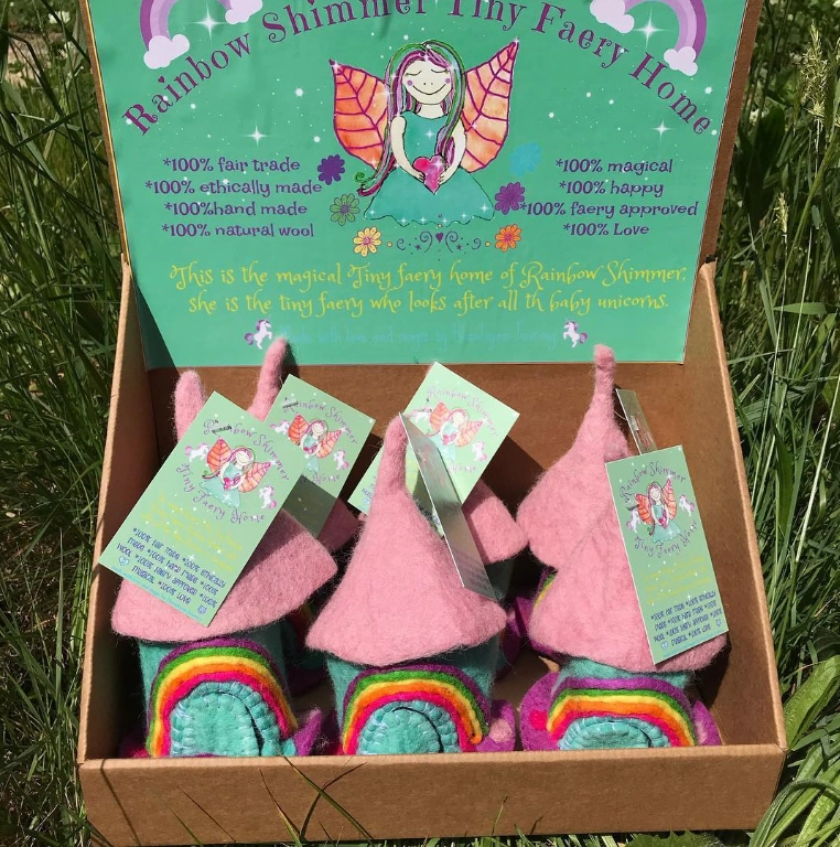 Pre-Order Tiny Felt Rainbow Shimmer Home (Ships around end of June)