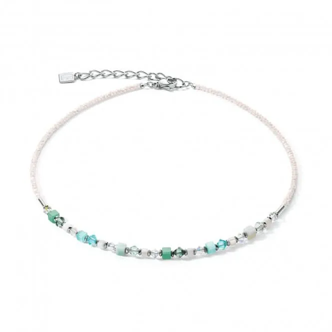 Princess Shape Mix Mint Green Necklace 4239/10-0522 Coeur De Lion Jewellery