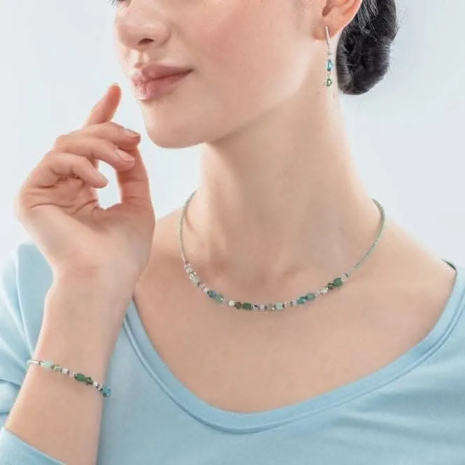 Princess Shape Mix Mint Green Necklace 4239/10-0522 Coeur De Lion Jewellery