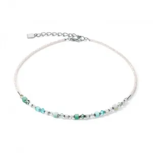 Princess Shape Mix Mint Green Necklace 4239/10-0522 Coeur De Lion Jewellery