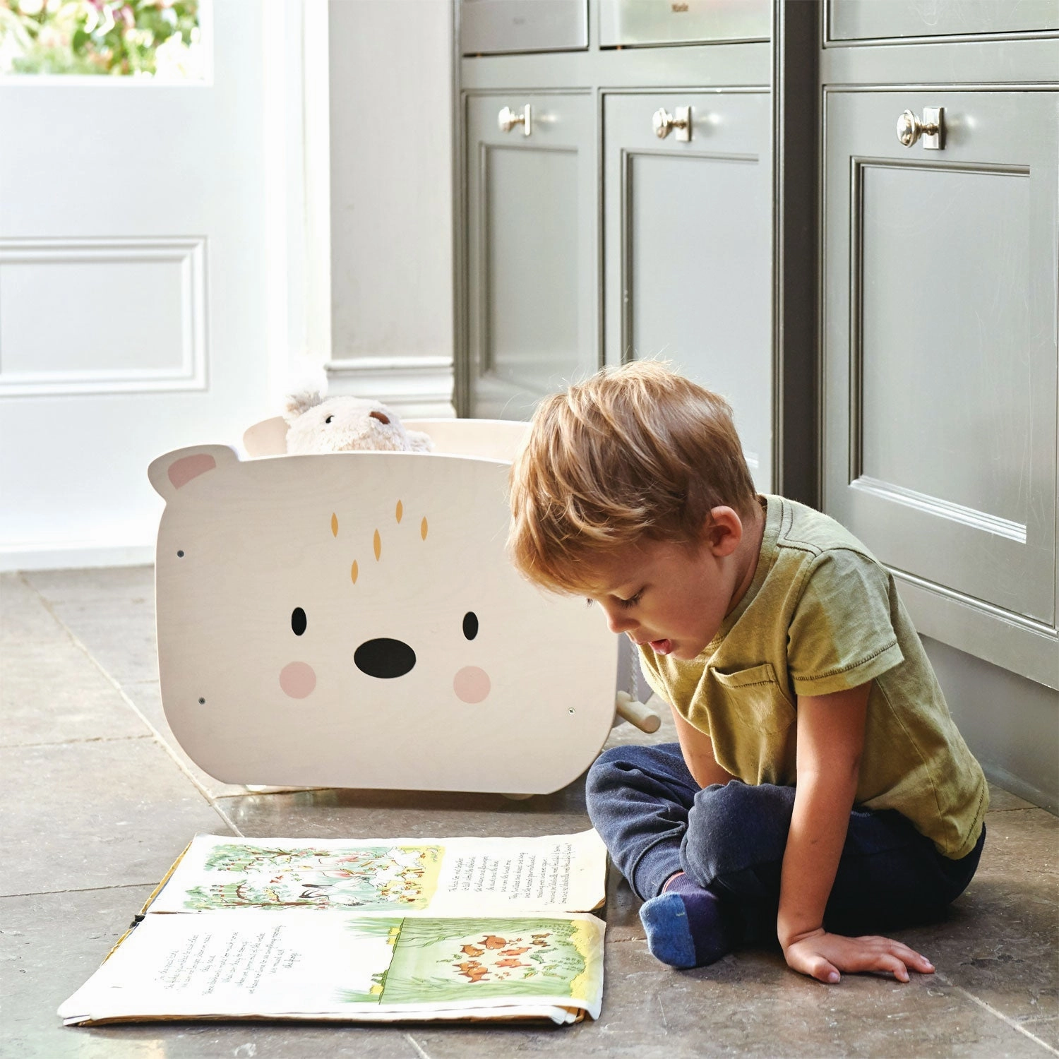 Pull Along Bear Cart and Toy Box