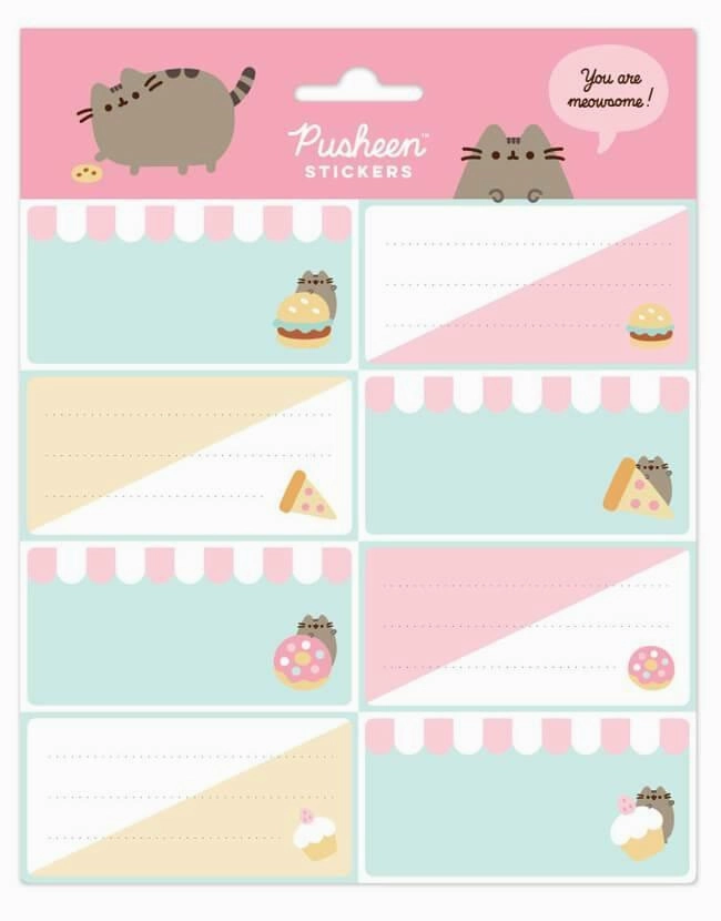 Pusheen ELE0279 Self-Adhesive Labels, Pusheen Foodie Collection