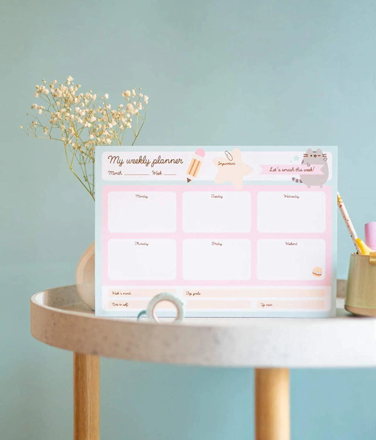 Pusheen Weekly Planner A4 Foodie Blue