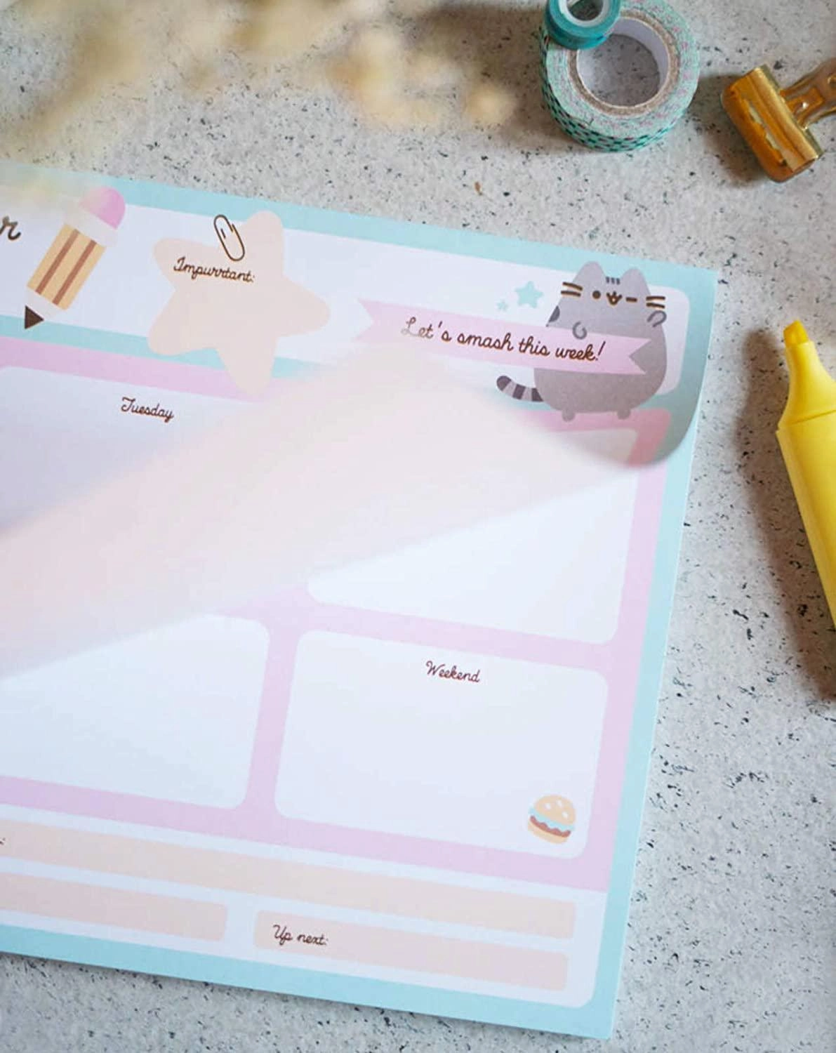 Pusheen Weekly Planner A4 Foodie Blue