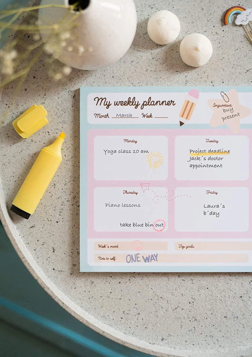 Pusheen Weekly Planner A4 Foodie Blue