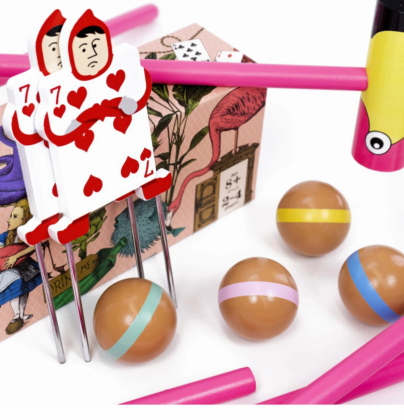 Queen of Hearts Flamingo Luxury Croquet Set