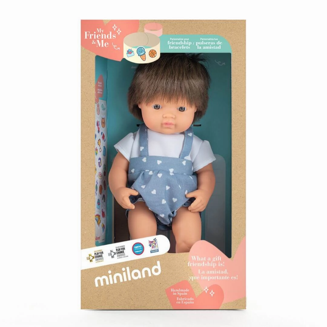 Realistic Montessori Doll - White Boy with Brown Hair