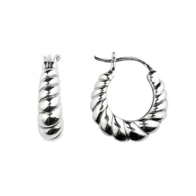 Ridged Chunky 16mm Hoop Earrings 6849HP Dew Jewellery