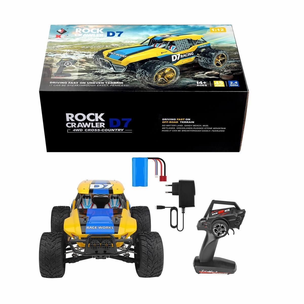 Rock Crawler D7 4WD Cross-Country, Professional, RC Remote Control Car