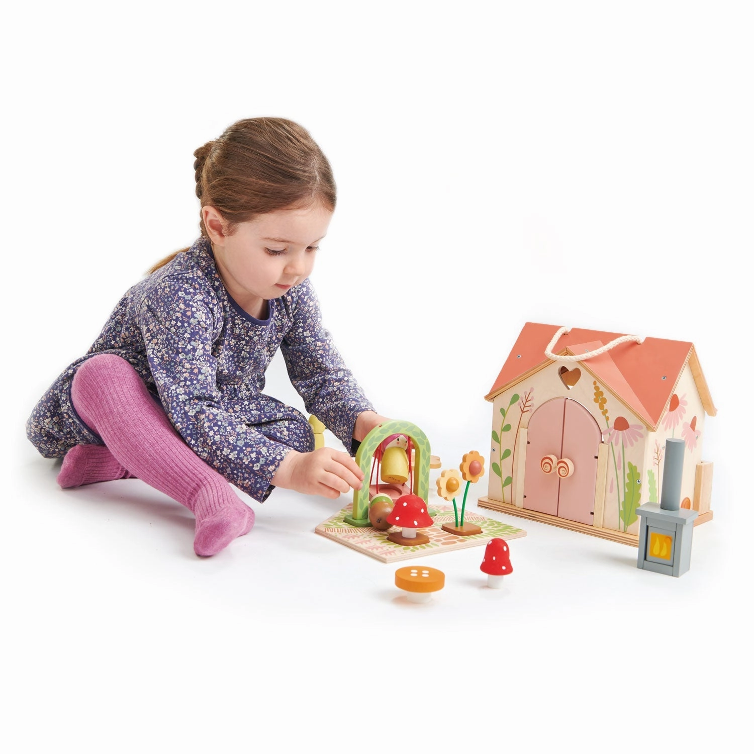 Rosewood Cottage Mini Wooden Dollhouse
