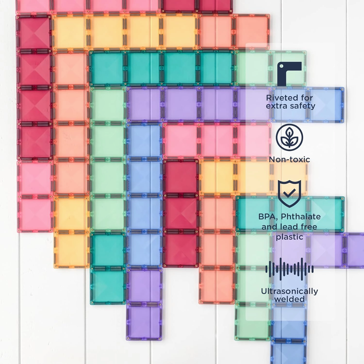 Sale Connetix Tiles 24 Piece Pastel Rectangle Pack