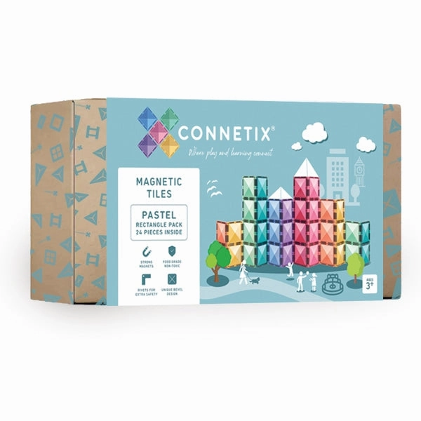 Sale Connetix Tiles 24 Piece Pastel Rectangle Pack