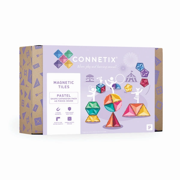 Sale Connetix Tiles 48 Piece Pastel Shape Expansion Pack