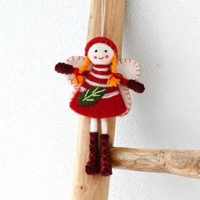 Sale Felt Christmas Fairy, Red Dress