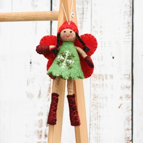 Sale Felt Greetings Fairy, Green Dress