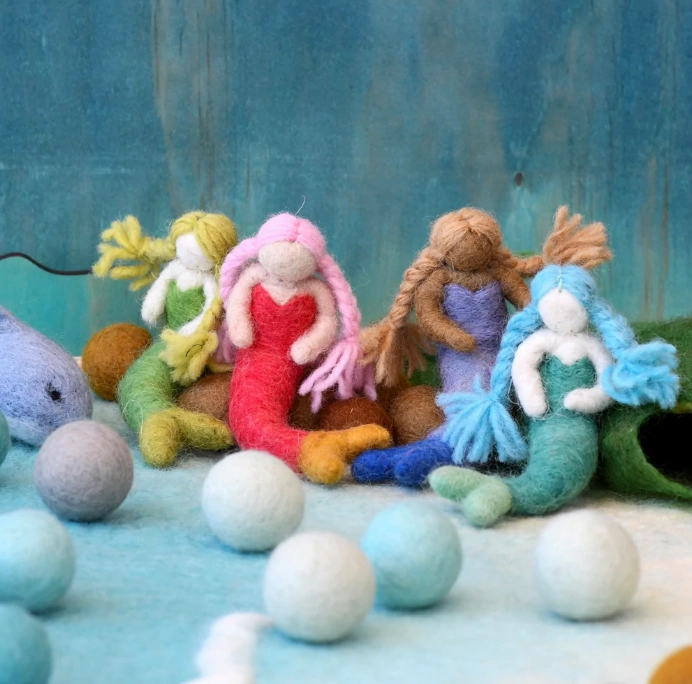 Sale Felt Waldorf Mermaid, Pink Hair