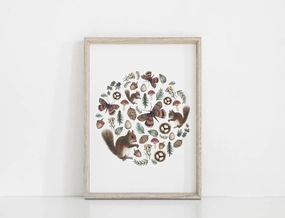 Sale Floral & Fern Woodland Circle Print