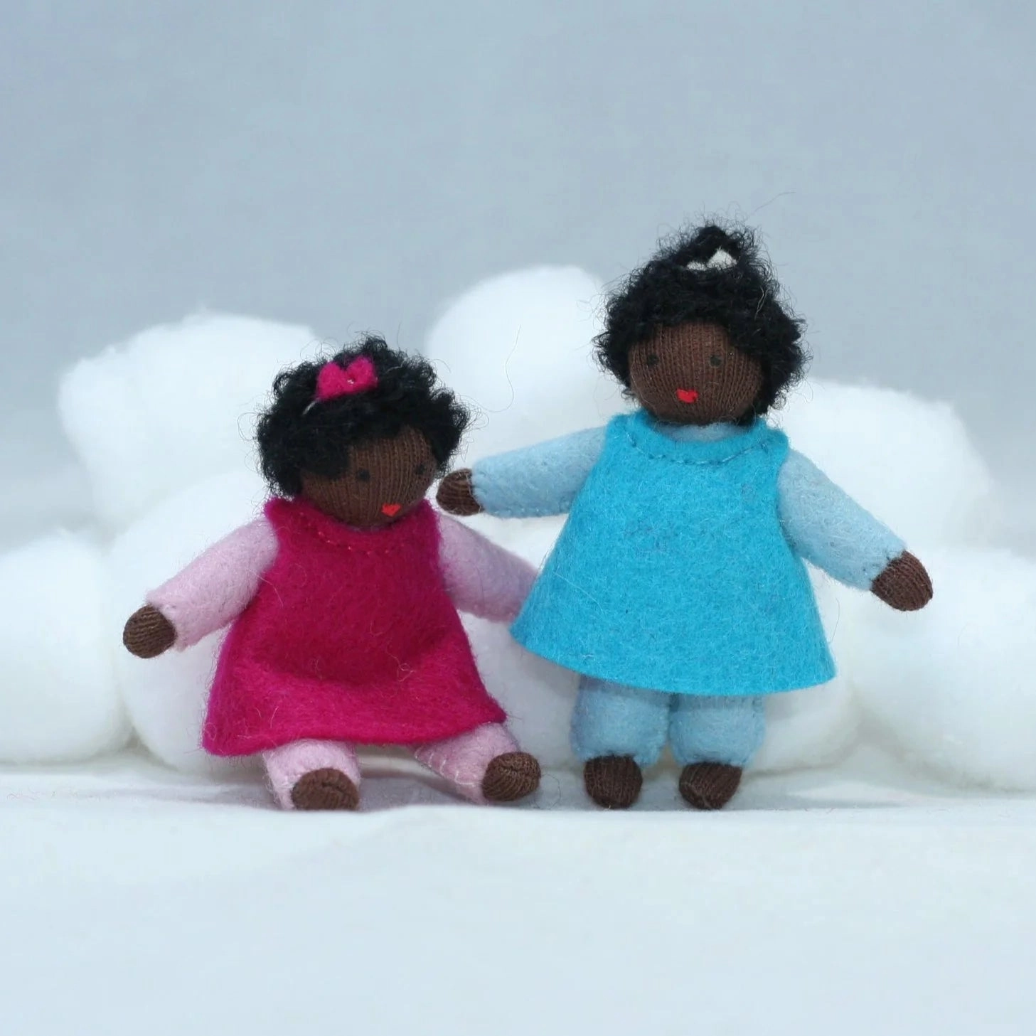 Sale Holiday Helper, Blue Dress, Dark Skin Tone