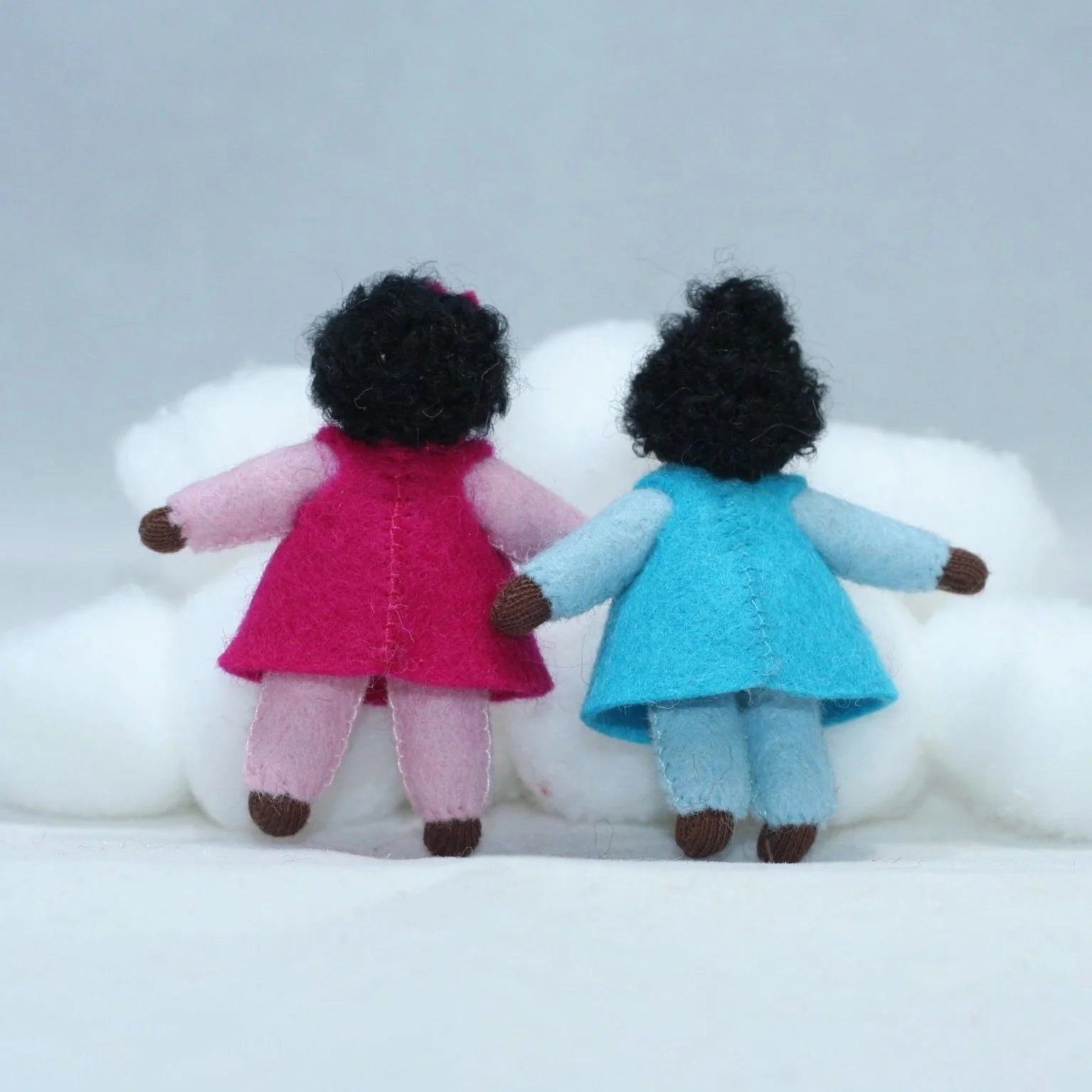Sale Holiday Helper, Blue Dress, Dark Skin Tone