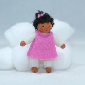 Sale Holiday Helper, Pink Dress, Medium Skin Tone