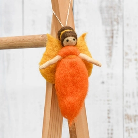 Sale Needle Felted Fairy, Orange Dress