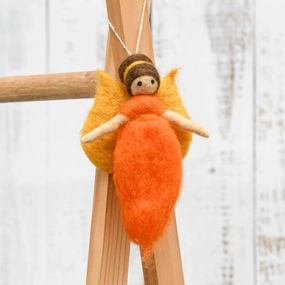 Sale Needle Felted Fairy, Orange Dress