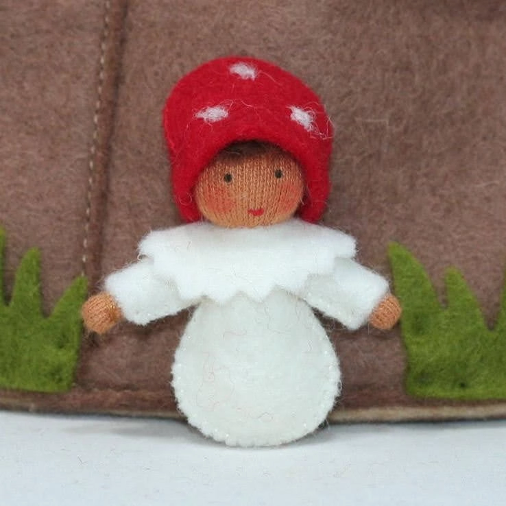 Sale Red Mushroom Family (3.5")  | Medium Skin Tone | Set of 5 Dolls