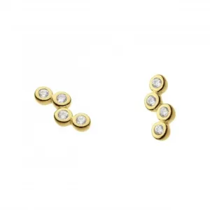 Scattered Zirconia Gold Plated Stud Earrings 3711GCZ Dew Jewellery