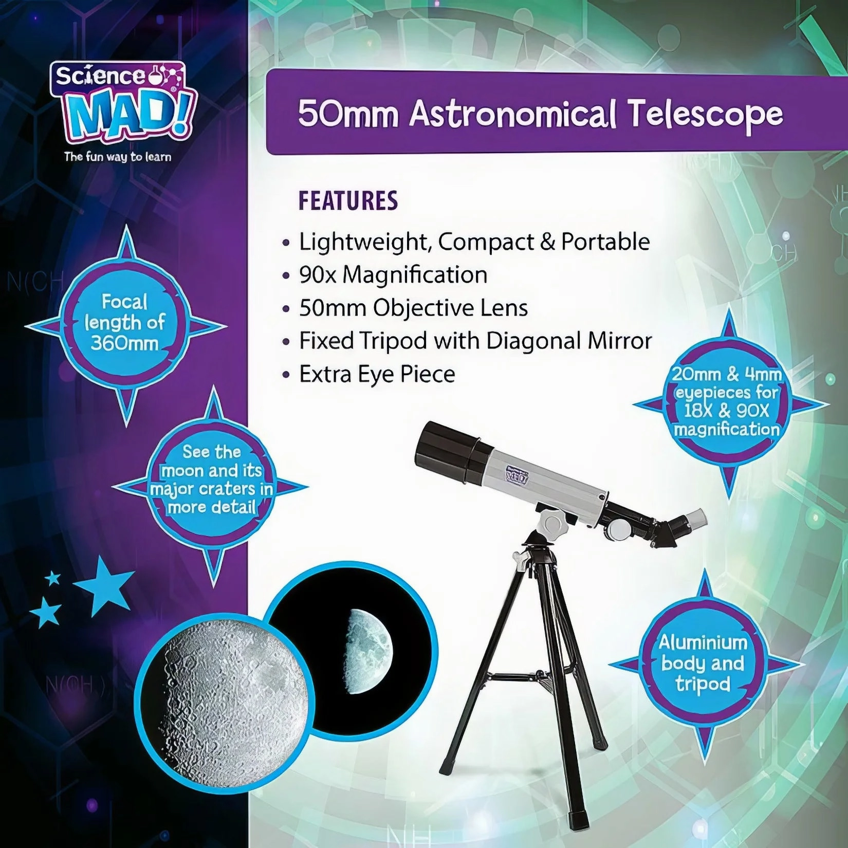 Science Mad 50mm Astronomical Telescope