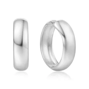 Silver Chubby Large Huggie Hoop Earrings E064-08H Ania Haie Jewellery