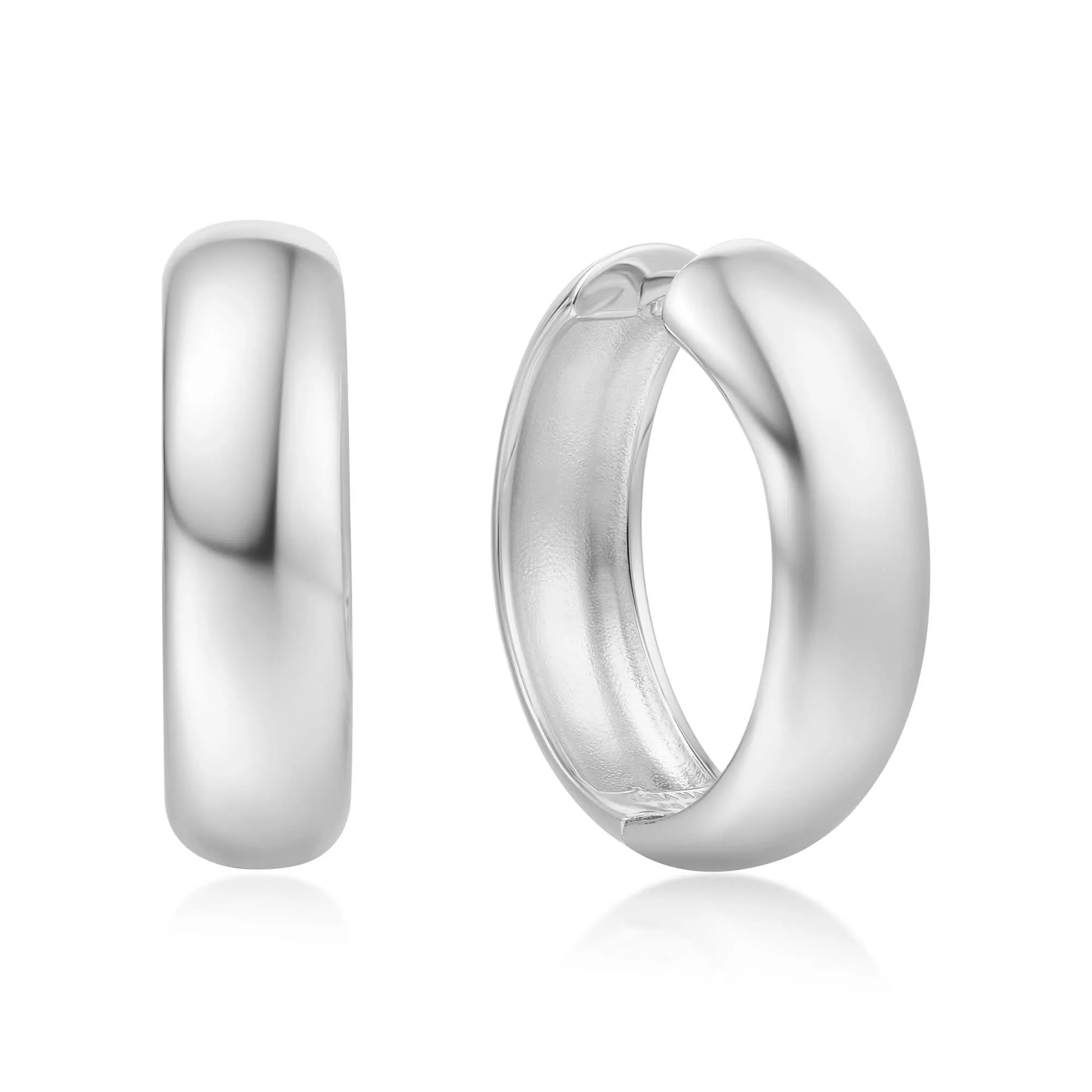 Silver Chubby Large Huggie Hoop Earrings E064-08H Ania Haie Jewellery