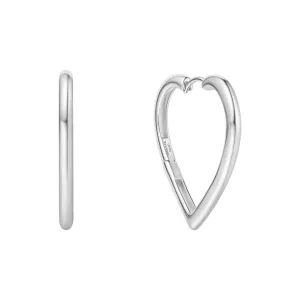 Silver Large Heart Hoop Earrings E064-07H Ania Haie Jewellery