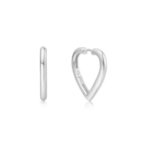 Silver Medium Heart Hoop Earrings E064-03H Ania Haie Jewellery