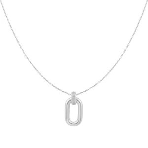 Silver Oval Hoop Pendant Necklace N062-01H Ania Haie Jewellery