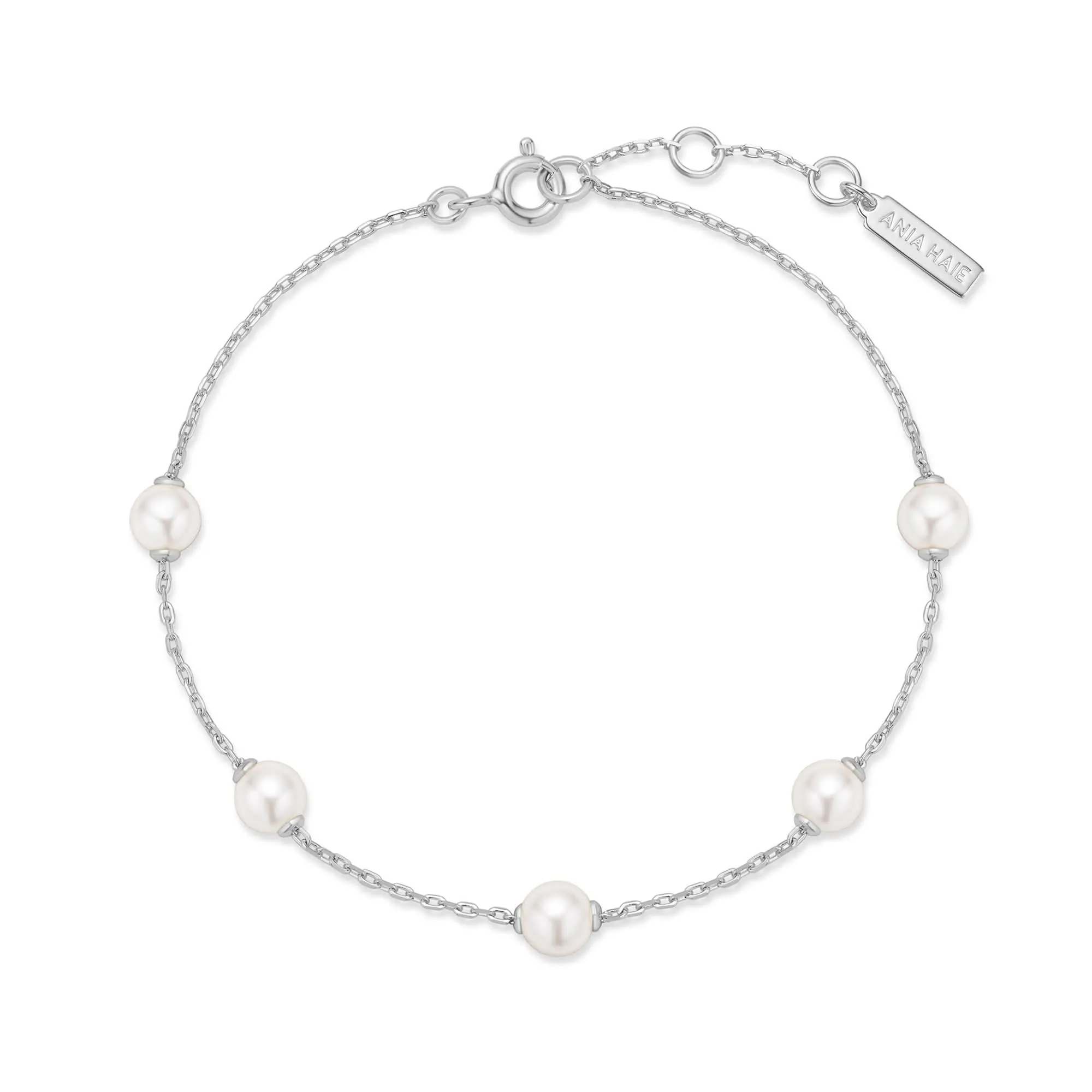 Silver Pearl Station Bracelet B065-01H Ania Haie Jewellery