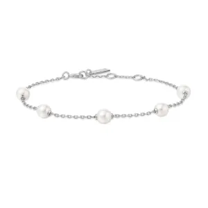 Silver Pearl Station Bracelet B065-01H Ania Haie Jewellery