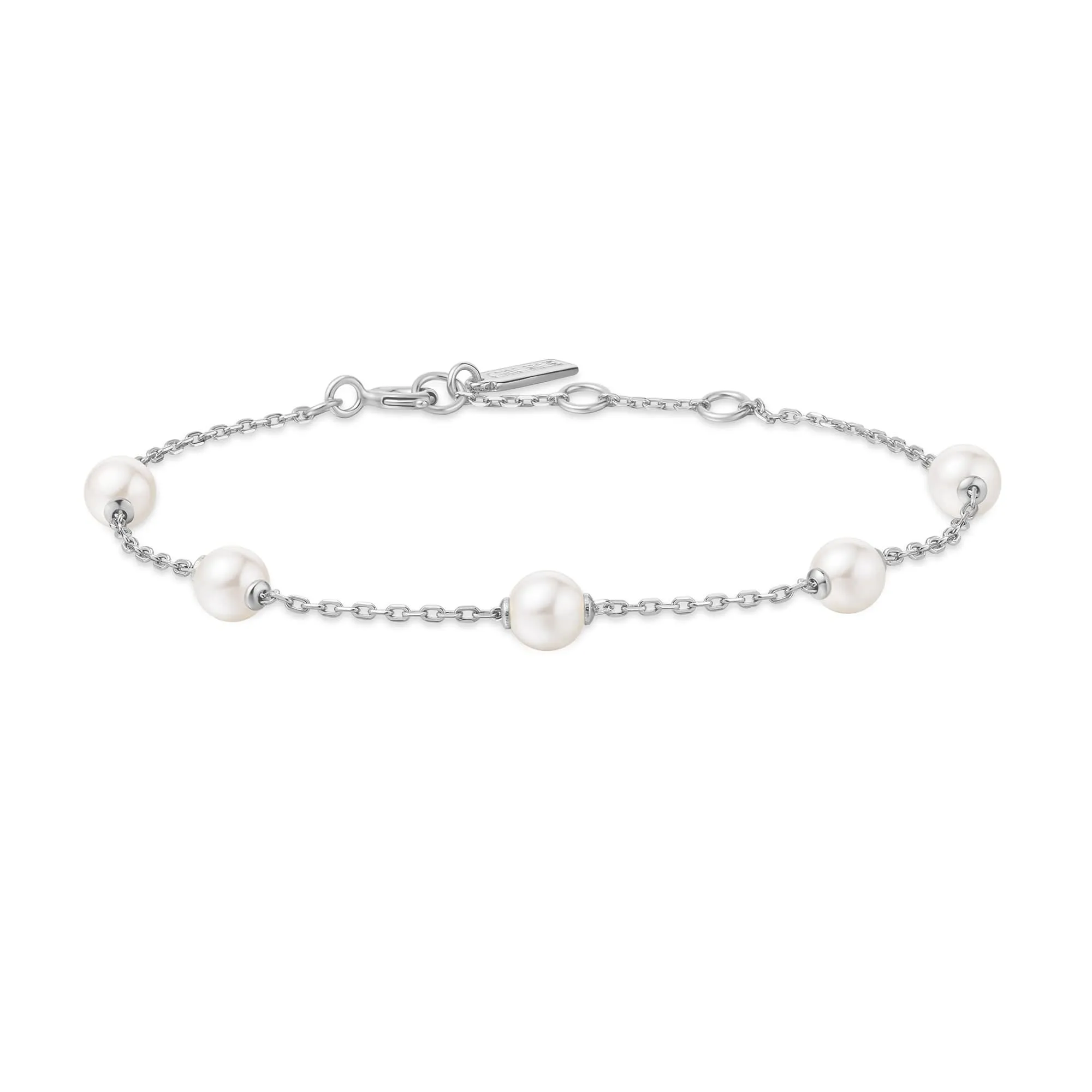 Silver Pearl Station Bracelet B065-01H Ania Haie Jewellery