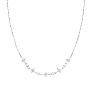 Silver Sparkling Star Station Necklace N064-04H Ania Haie Jewellery