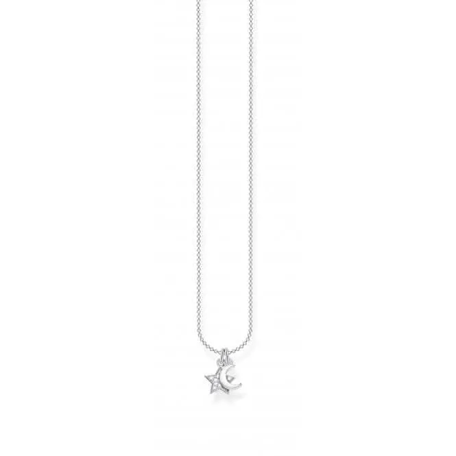 Silver Star & Moon Necklace 45cm KE2068-051-14-L45v Thomas Sabo Necklaces