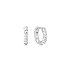 Silver Texture Small Huggie Hoop Earrings E063-03H Ania Haie Jewellery