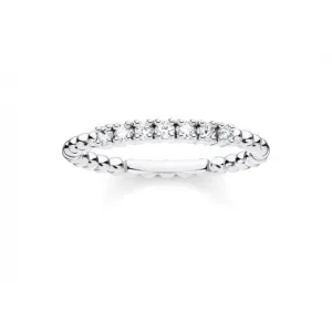 Silver Zirconia Dot Stacking Ring TR2323-051-14 Thomas Sabo Rings