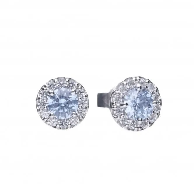 Sky Blue Cubic Zirconia Pave Studs Earrings E5776 Diamonfire Jewellery